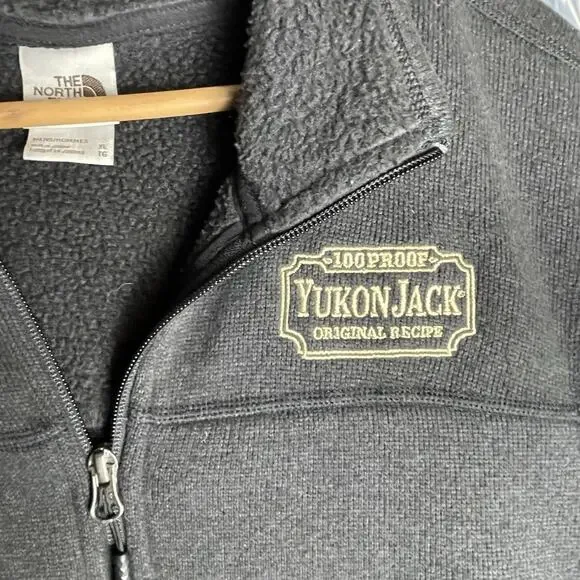 The North Face‎ Yukon Jack Whiskey Black Fleece Full Zip Vest Mens Sz XL Logo - Picture 7 of 10
